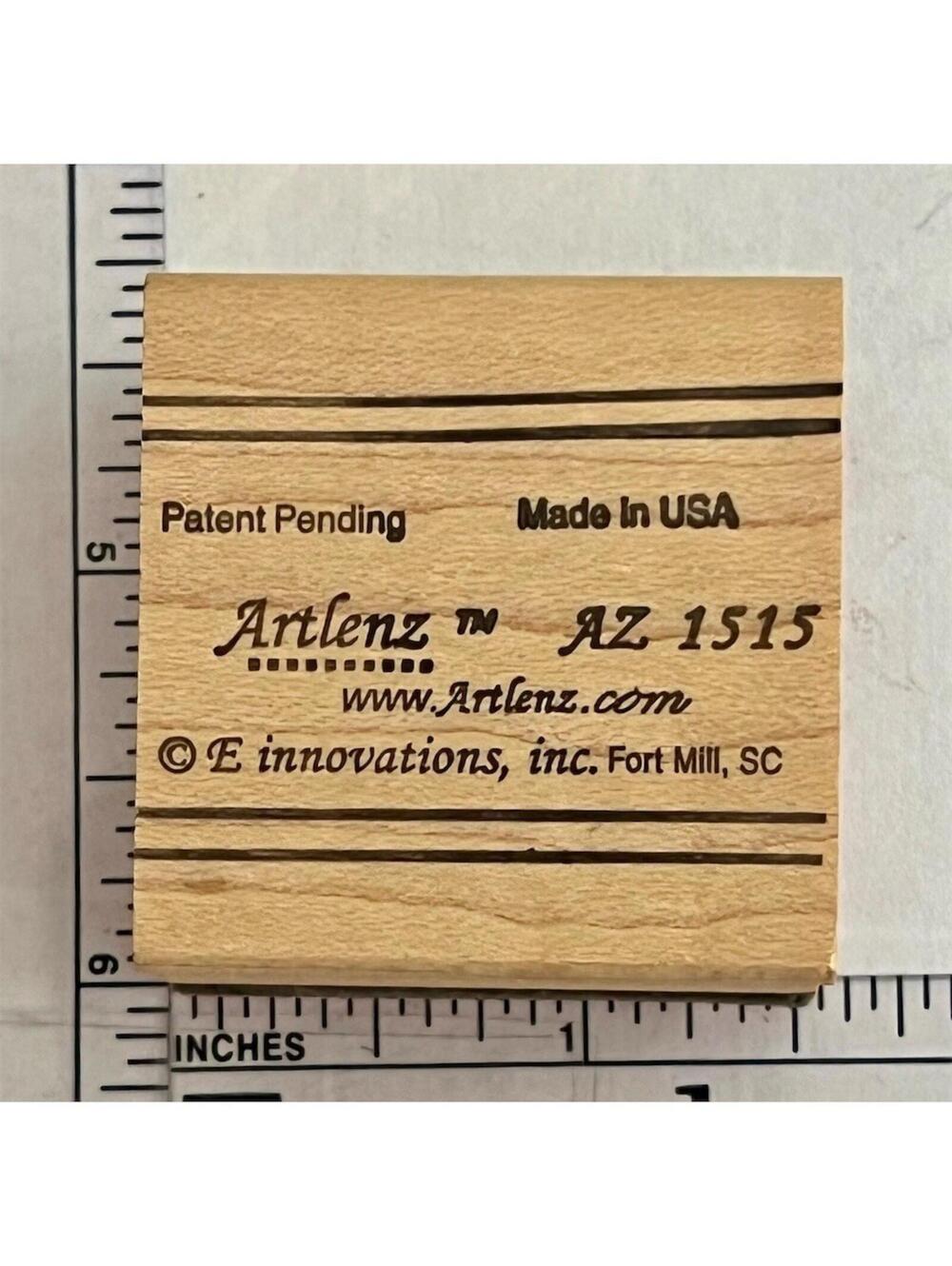 Artlenz AZ 1515 Solid Square Wood Mounted Rubber Stamp Blank Background Craft